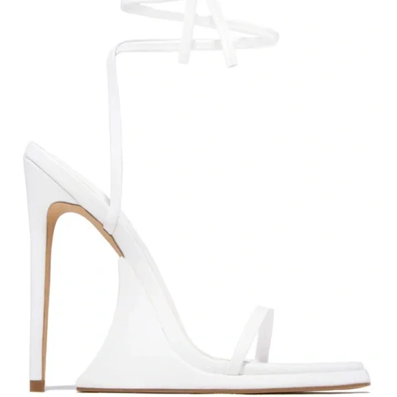 White Strappy Heels NEW - Picture 4 of 4